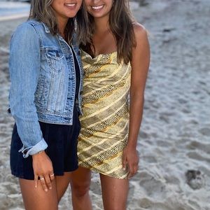 Printed Yellow Mini Dress